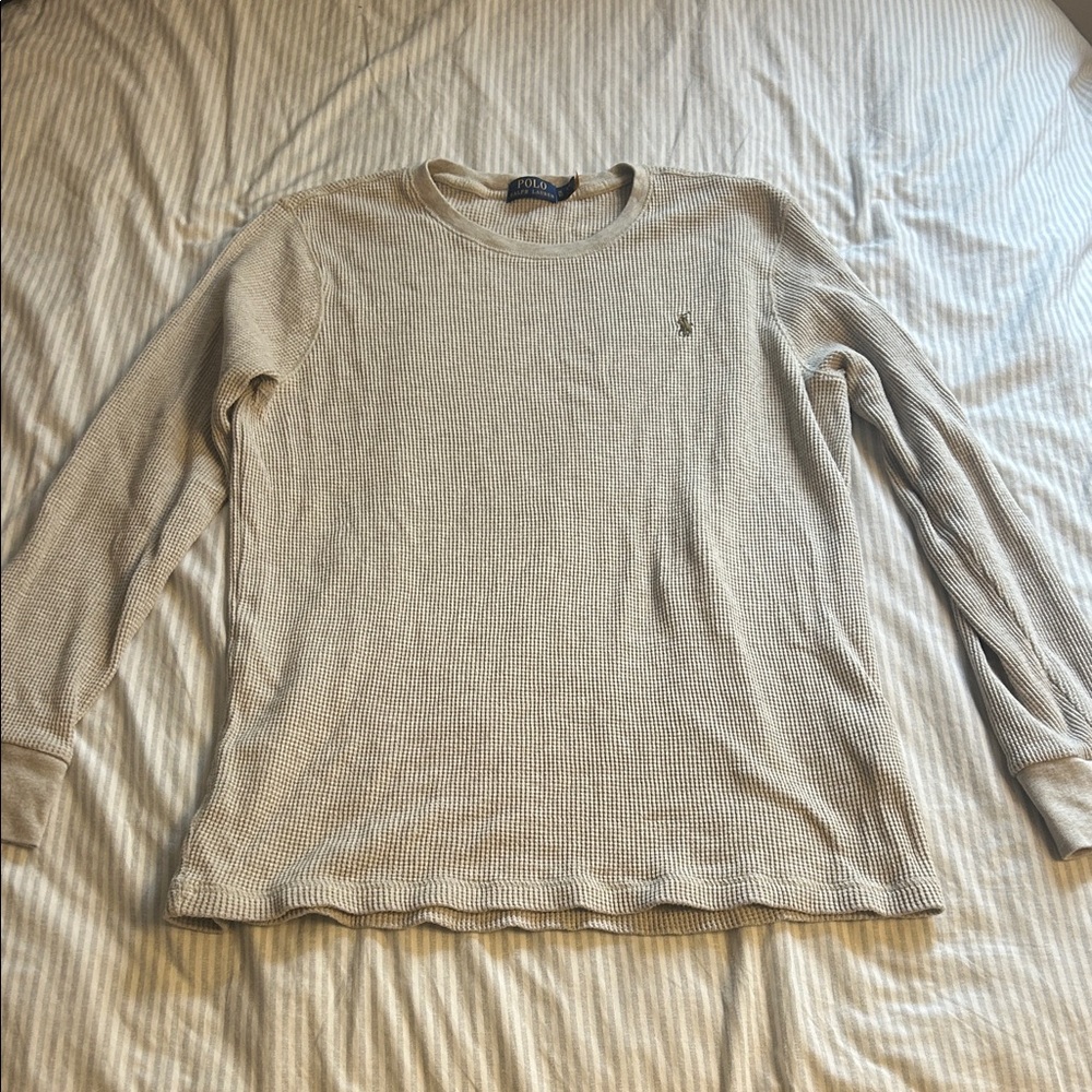 Polo by Ralph Lauren Men's Beige Waffle Sweater